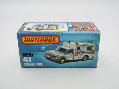 Matchbox Superfast No 41C Ambulance  - EMS YELLOW Interior