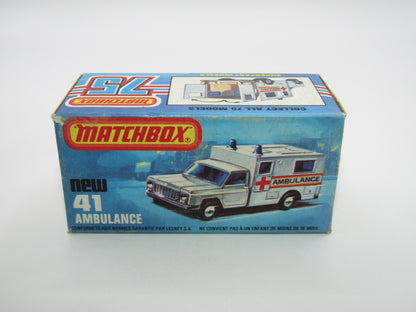 Matchbox Superfast No 41C Ambulance  - EMS YELLOW Interior