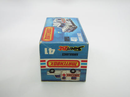 Matchbox Superfast No 41C Ambulance  - EMS YELLOW Interior
