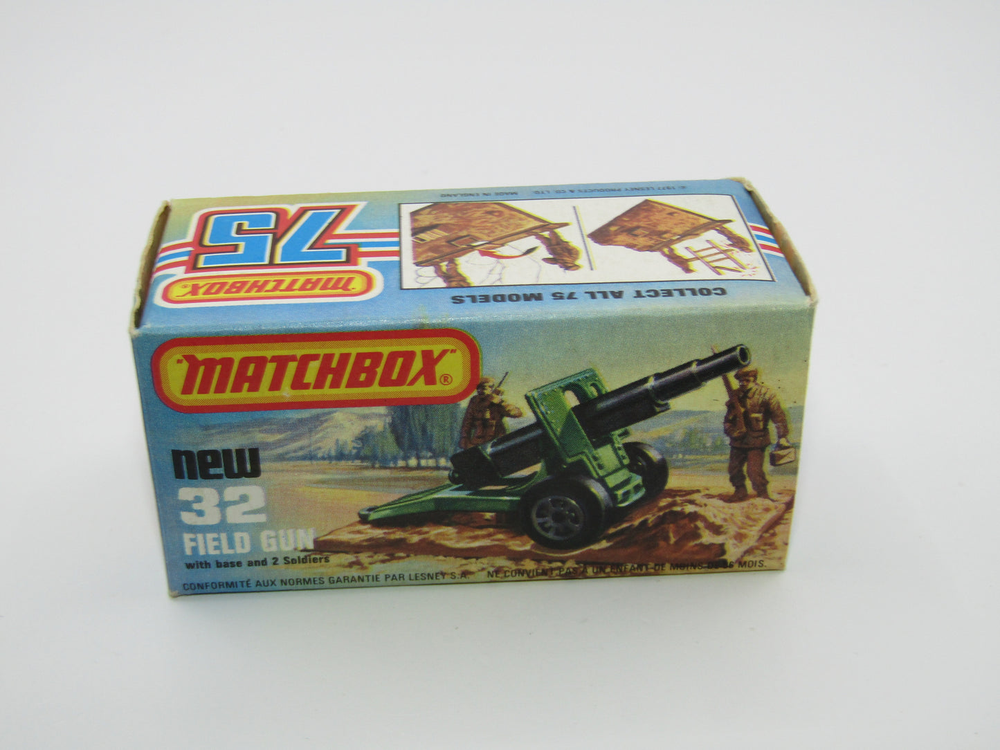 Matchbox Superfast 32C Field Gun Olive Green 5 Arch Wheels