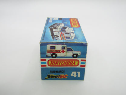 Matchbox Superfast No 41C Ambulance  - EMS YELLOW Interior