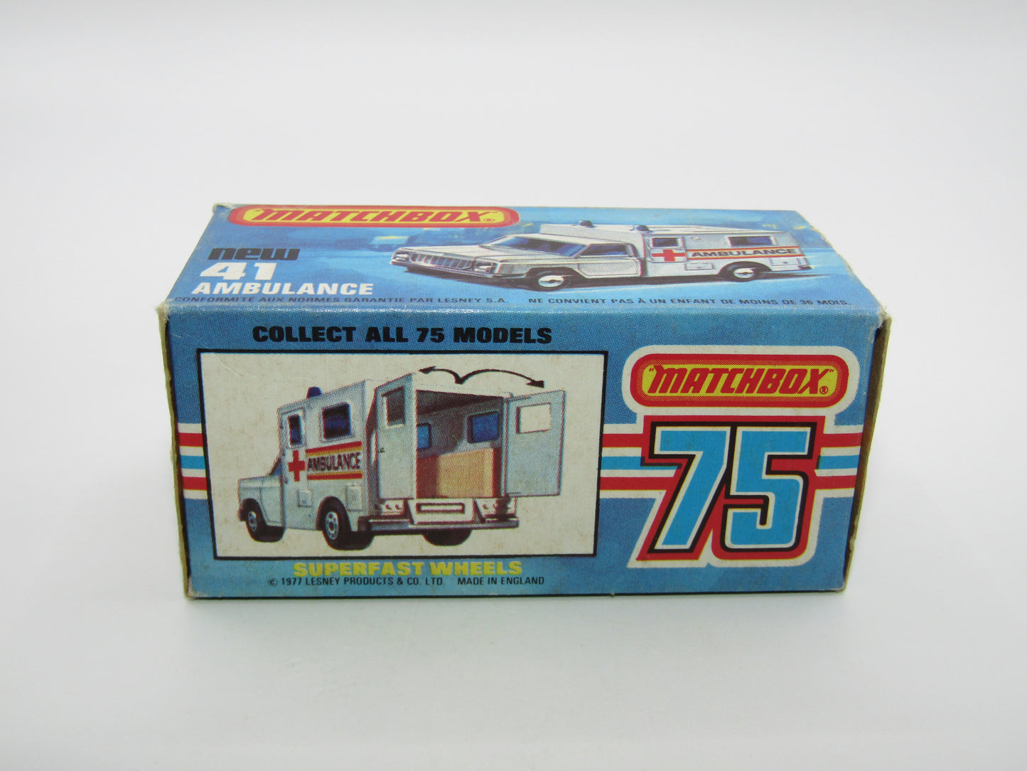Matchbox Superfast No 41C Ambulance  - EMS YELLOW Interior