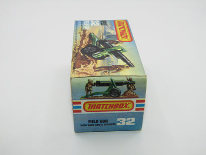 Matchbox Superfast 32C Field Gun Olive Green 5 Arch Wheels