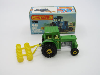 Matchbox Superfast 46C Ford Tractor Metallic Green Yellow Hubs