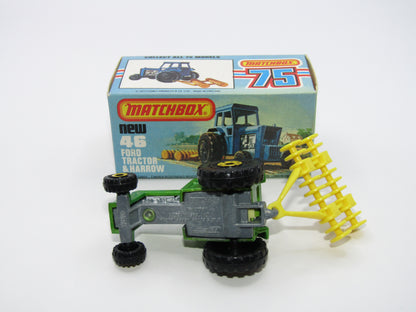 Matchbox Superfast 46C Ford Tractor Metallic Green Yellow Hubs