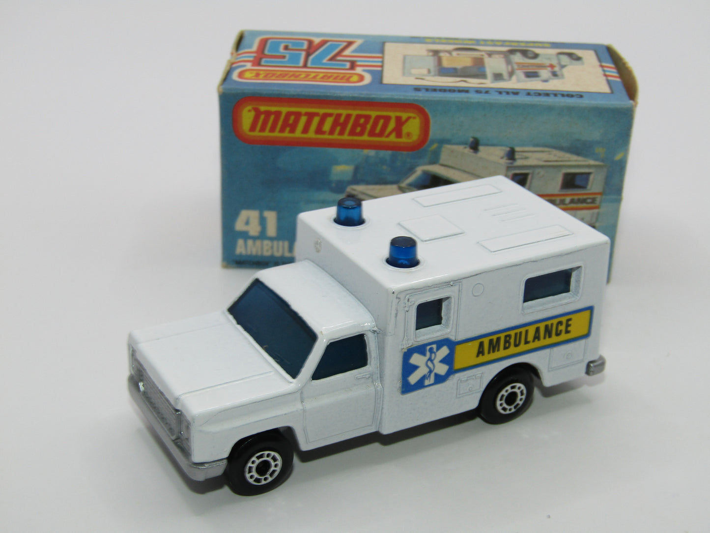 Matchbox Superfast No 41C Ambulance - SILVER BASE Ambulance Labels