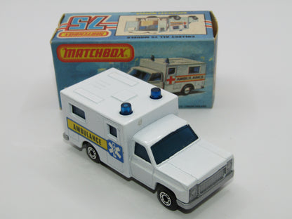 Matchbox Superfast No 41C Ambulance - SILVER BASE Ambulance Labels