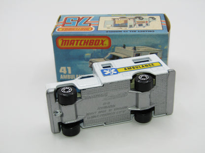 Matchbox Superfast No 41C Ambulance - SILVER BASE Ambulance Labels