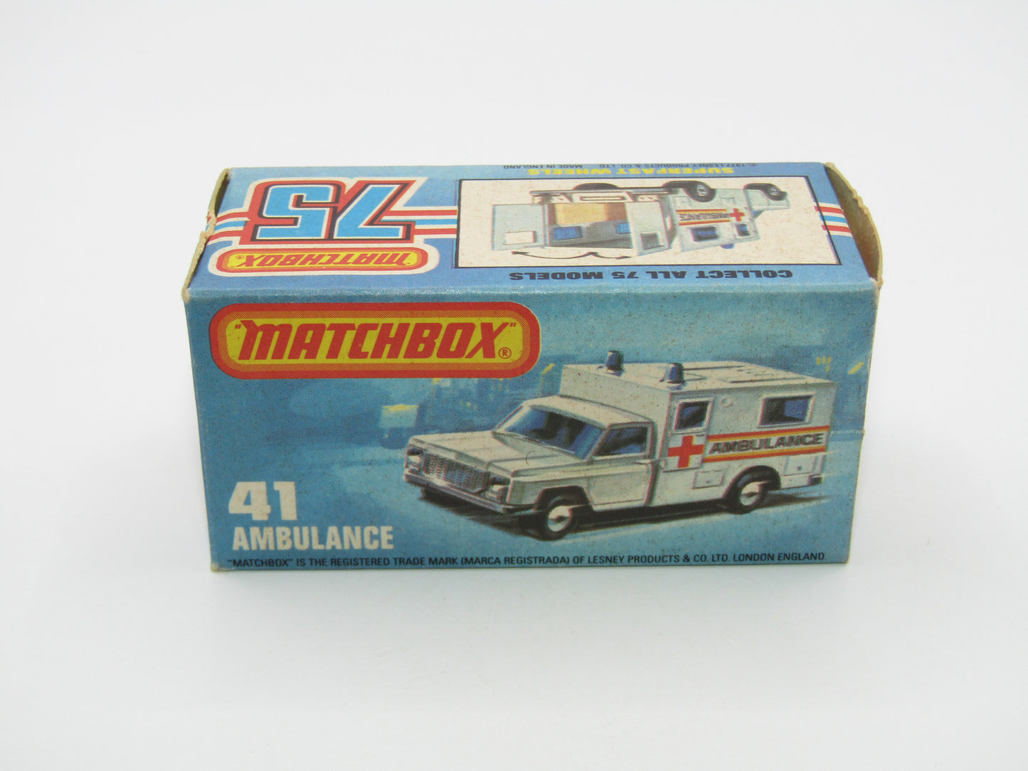 Matchbox Superfast No 41C Ambulance - SILVER BASE Ambulance Labels