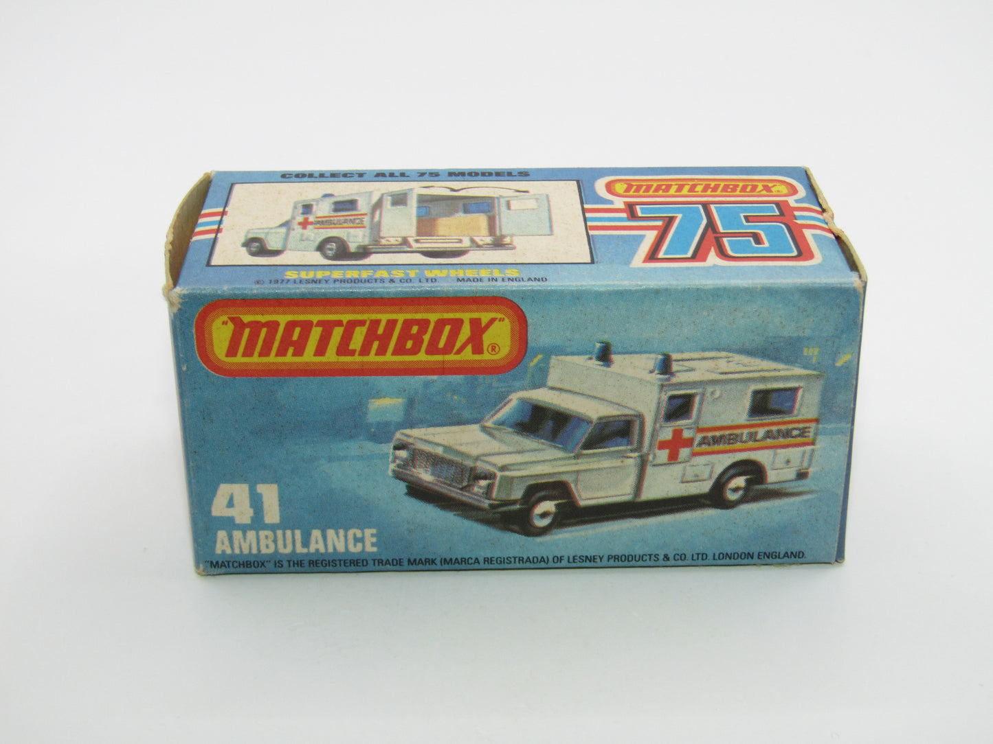 Matchbox Superfast No 41C Ambulance - SILVER BASE Ambulance Labels