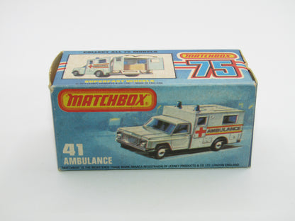 Matchbox Superfast No 41C Ambulance - SILVER BASE Ambulance Labels