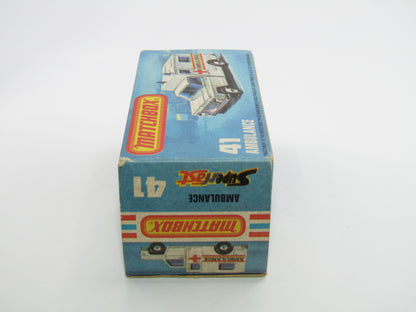 Matchbox Superfast No 41C Ambulance - SILVER BASE Ambulance Labels