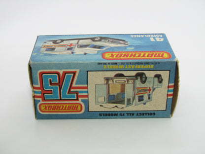 Matchbox Superfast No 41C Ambulance - SILVER BASE Ambulance Labels