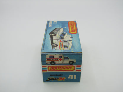 Matchbox Superfast No 41C Ambulance - SILVER BASE Ambulance Labels