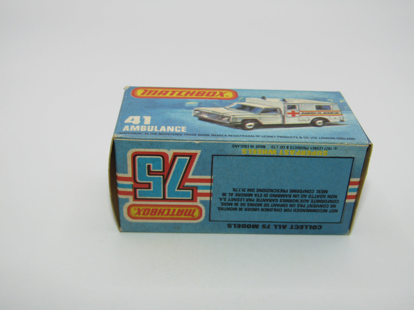 Matchbox Superfast No 41C Ambulance - SILVER BASE Ambulance Labels