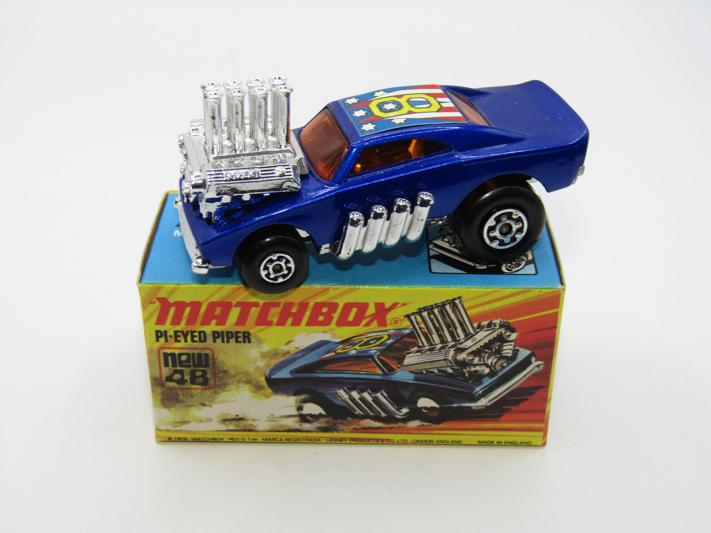 Matchbox Superfast 48B Pi-Eyed Piper Glossy Metallic Blue