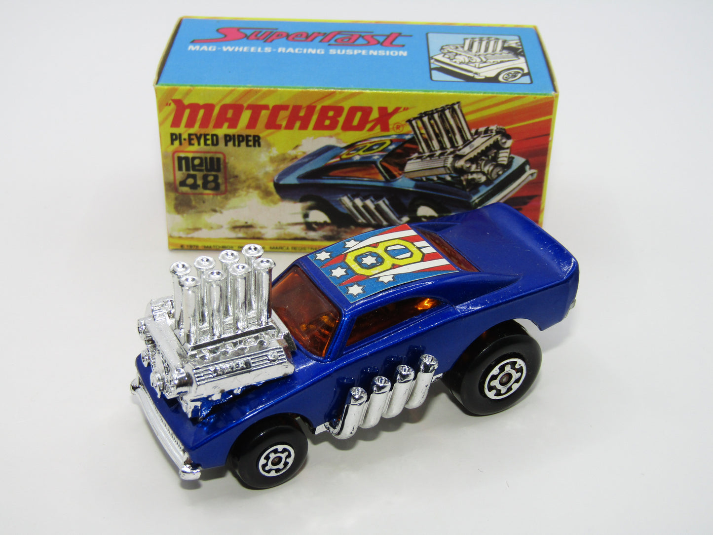 Matchbox Superfast 48B Pi-Eyed Piper Glossy Metallic Blue