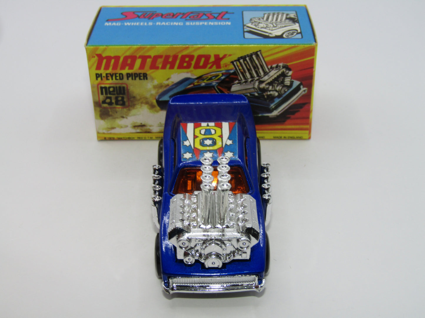 Matchbox Superfast 48B Pi-Eyed Piper Glossy Metallic Blue