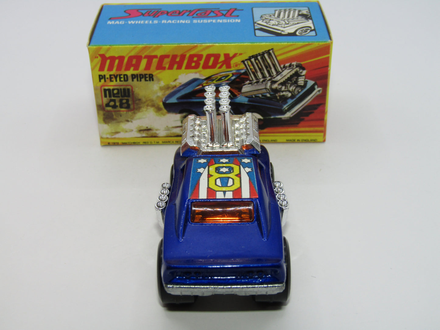 Matchbox Superfast 48B Pi-Eyed Piper Glossy Metallic Blue
