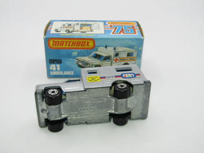 Matchbox Superfast No 41C Ambulance Silver - Paris Dakar WHITE DOORS