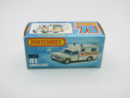 Matchbox Superfast No 41C Ambulance Silver - Paris Dakar WHITE DOORS