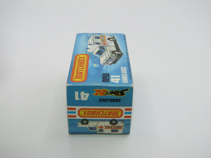 Matchbox Superfast No 41C Ambulance Silver - Paris Dakar WHITE DOORS