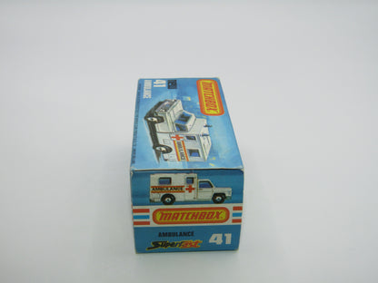 Matchbox Superfast No 41C Ambulance Silver - Paris Dakar WHITE DOORS