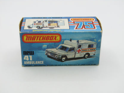 Matchbox Superfast No 41C Ambulance Silver Paris Dakar DARK BLUE Windows