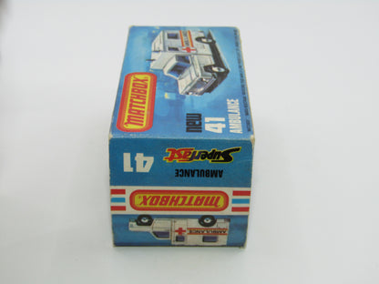 Matchbox Superfast No 41C Ambulance Silver Paris Dakar DARK BLUE Windows