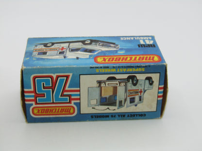 Matchbox Superfast No 41C Ambulance Silver Paris Dakar DARK BLUE Windows