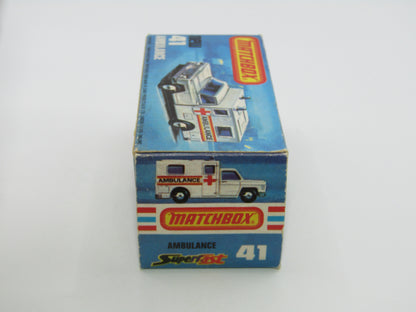Matchbox Superfast No 41C Ambulance Silver Paris Dakar DARK BLUE Windows