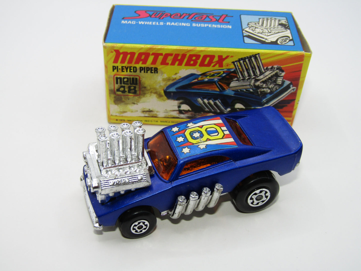 Matchbox Superfast 48B Pi-Eyed Piper MATT Metallic DARK BLUE
