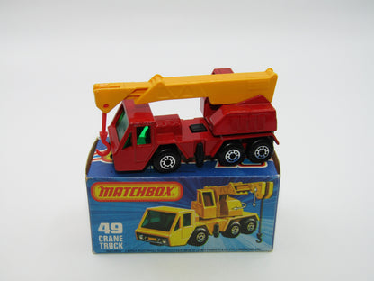 Matchbox Superfast 49C Crane Truck DARK RED Green Windows