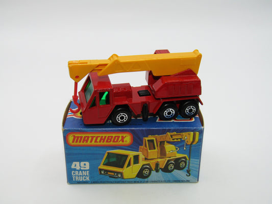 Matchbox Superfast 49C Crane Truck DARK RED Green Windows