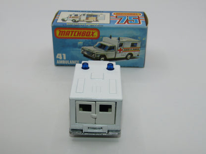 Matchbox Superfast No 41C Ambulance DARK BLUE Windows Ambulance Labels