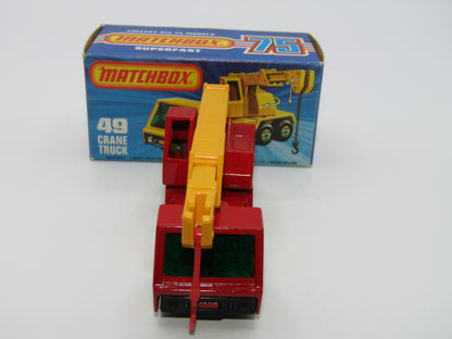 Matchbox Superfast 49C Crane Truck DARK RED Green Windows
