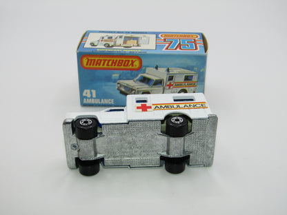 Matchbox Superfast No 41C Ambulance DARK BLUE Windows Ambulance Labels
