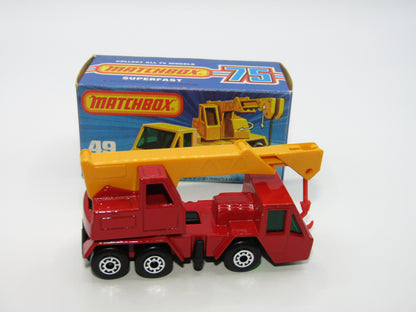 Matchbox Superfast 49C Crane Truck DARK RED Green Windows