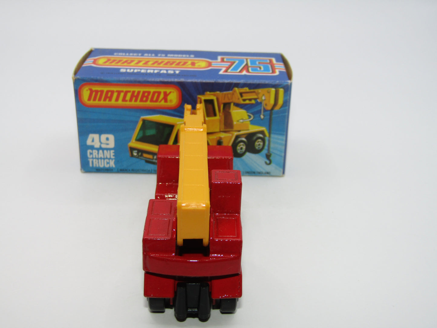 Matchbox Superfast 49C Crane Truck DARK RED Green Windows