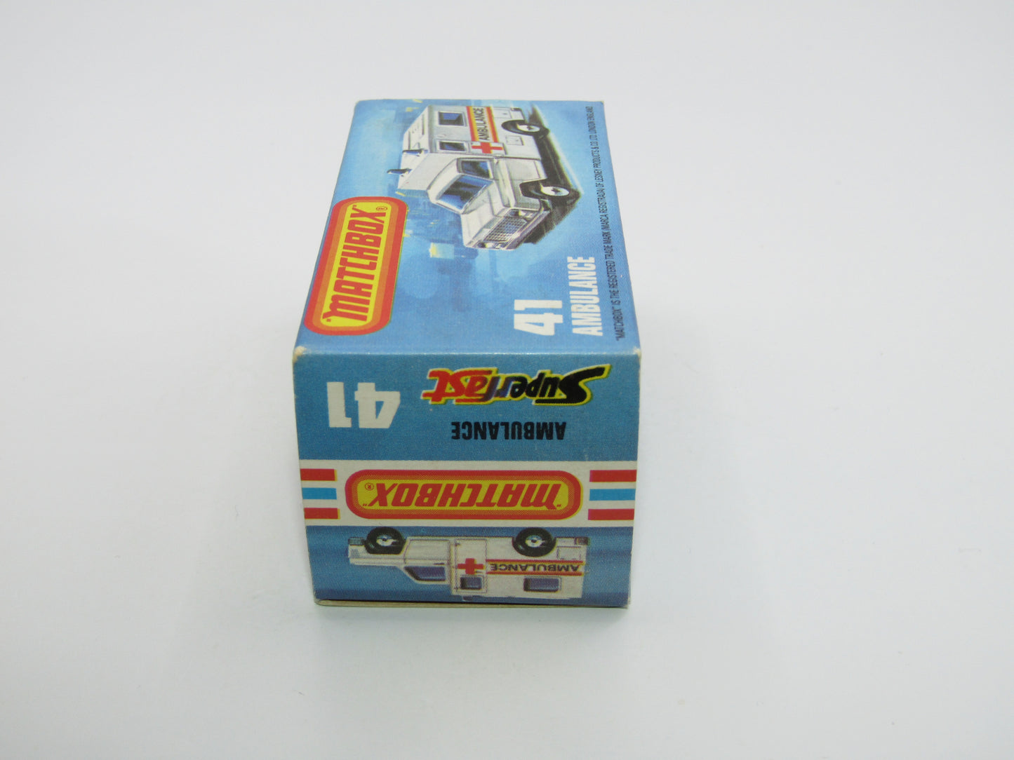 Matchbox Superfast No 41C Ambulance DARK BLUE Windows Ambulance Labels