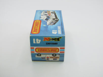 Matchbox Superfast No 41C Ambulance DARK BLUE Windows Ambulance Labels