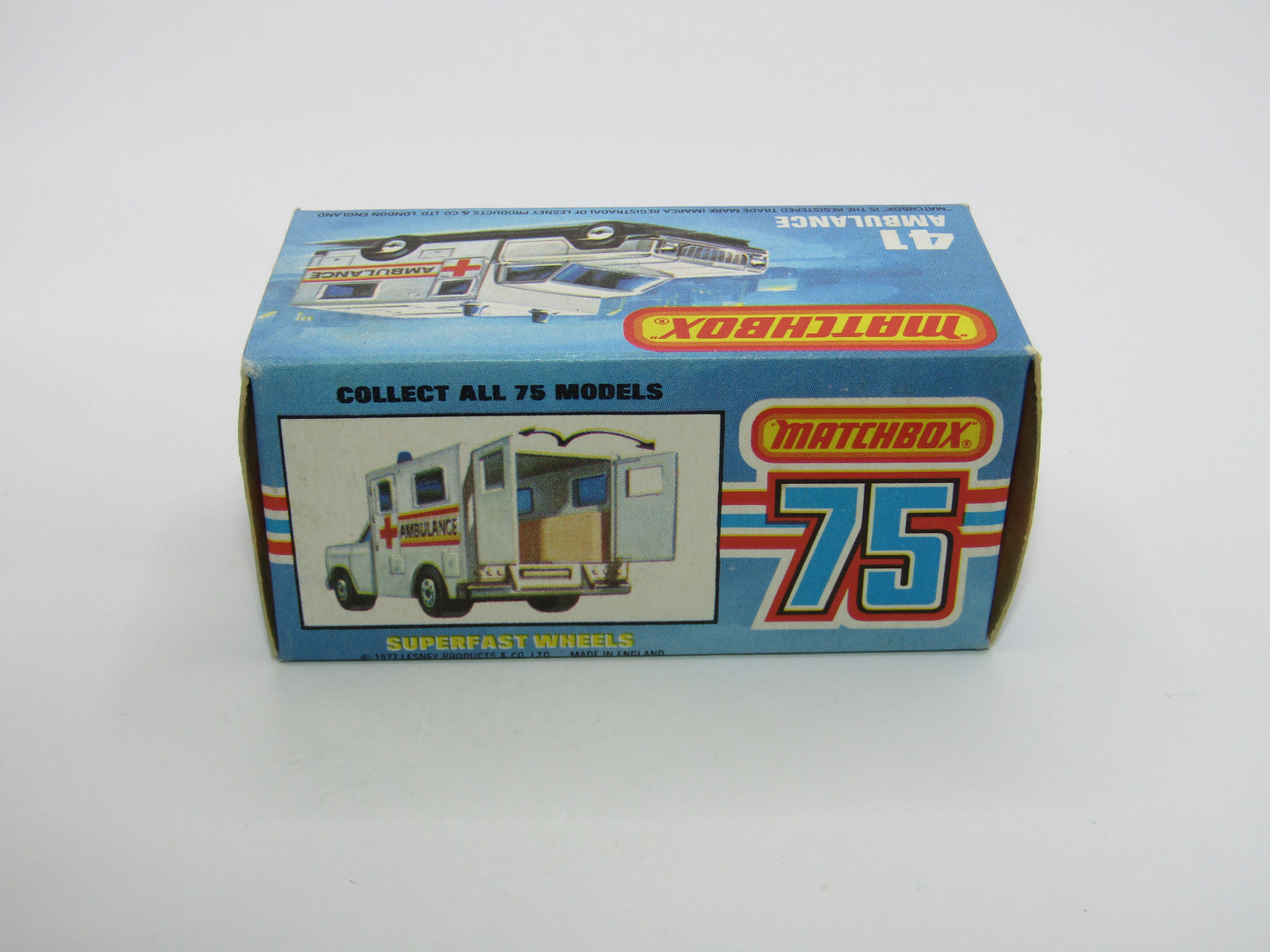 Matchbox Superfast No 41C Ambulance DARK BLUE Windows Ambulance Labels