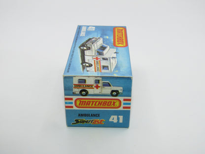 Matchbox Superfast No 41C Ambulance DARK BLUE Windows Ambulance Labels