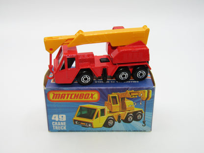 Matchbox Superfast 49C Crane Truck LIGHT RED CLEAR Windows