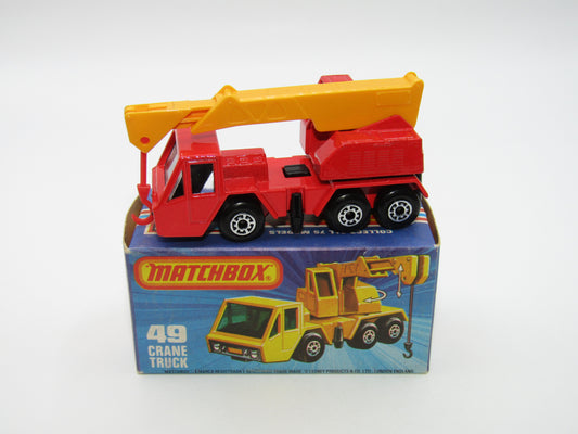 Matchbox Superfast 49C Crane Truck LIGHT RED CLEAR Windows