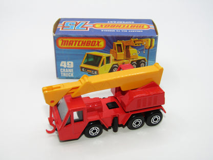 Matchbox Superfast 49C Crane Truck LIGHT RED CLEAR Windows