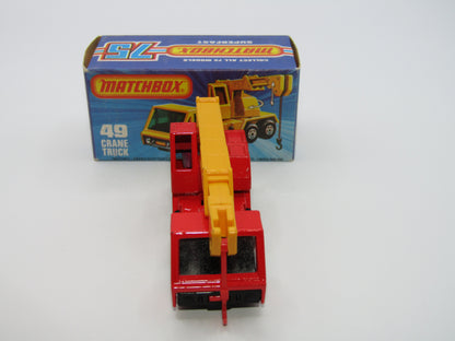 Matchbox Superfast 49C Crane Truck LIGHT RED CLEAR Windows