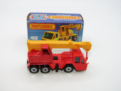 Matchbox Superfast 49C Crane Truck LIGHT RED CLEAR Windows