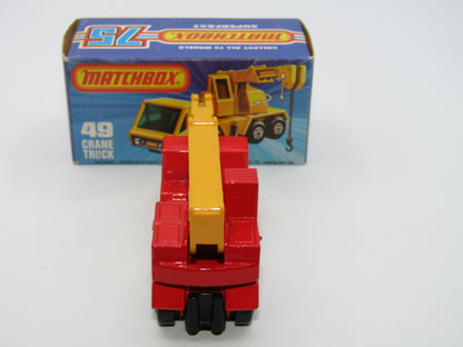 Matchbox Superfast 49C Crane Truck LIGHT RED CLEAR Windows