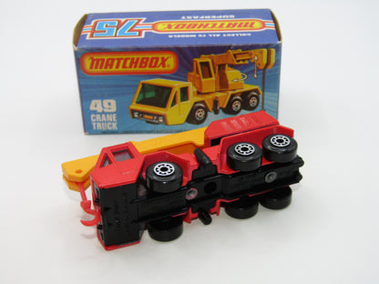 Matchbox Superfast 49C Crane Truck LIGHT RED CLEAR Windows